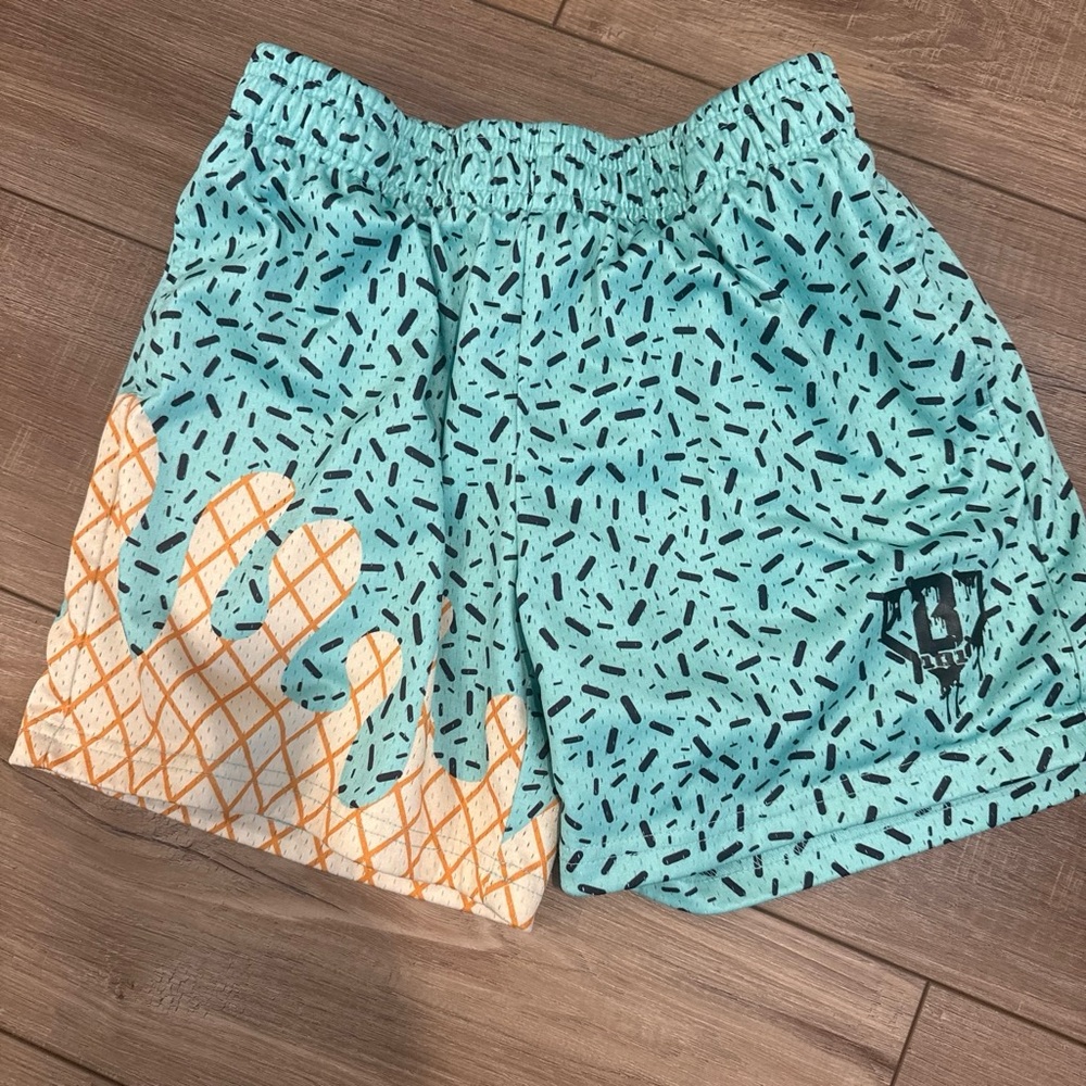 Kids Baseball 101 Ice Cream Shorts - Mint Print